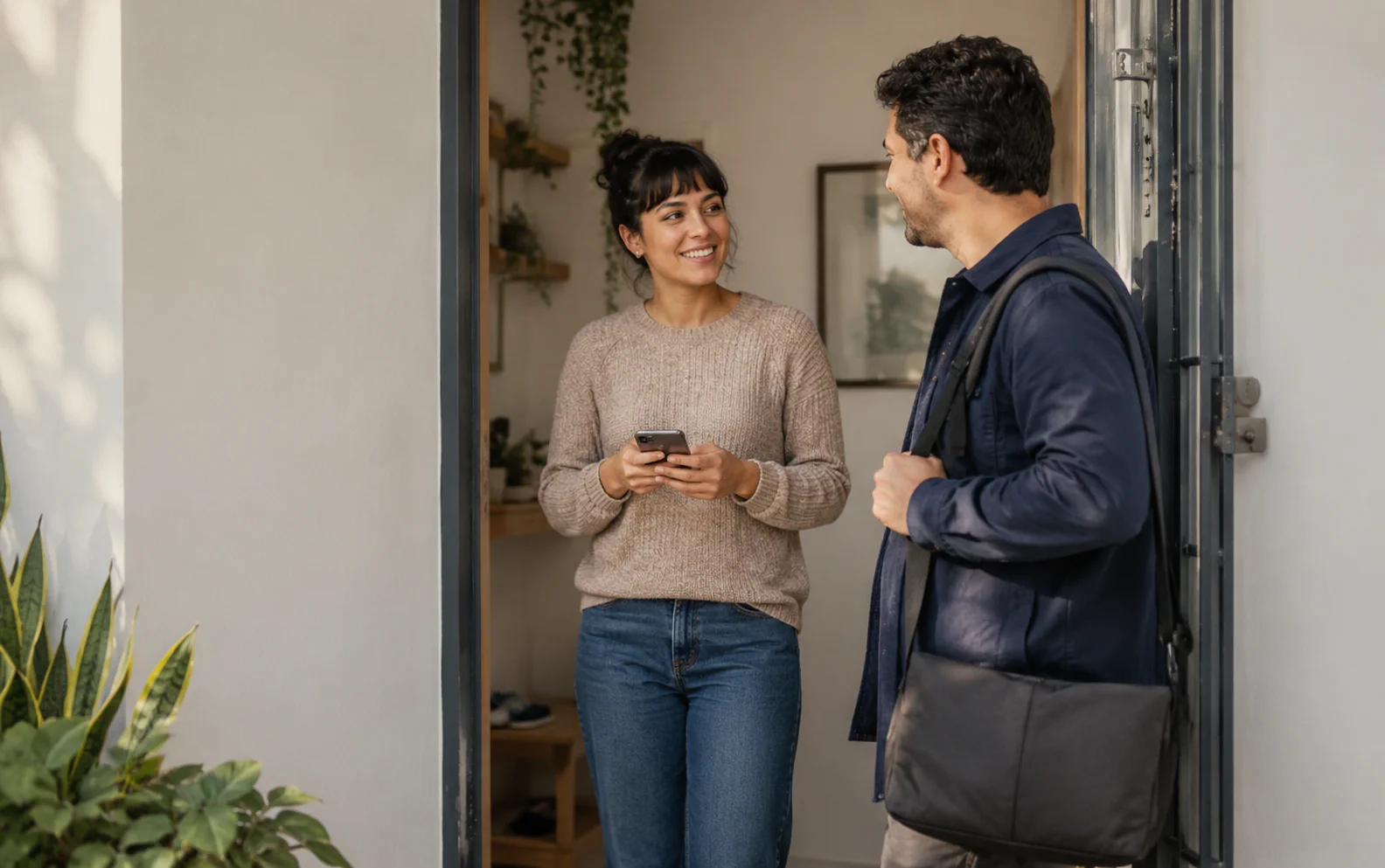 Persona coordinando una tarea de limpieza en un hogar